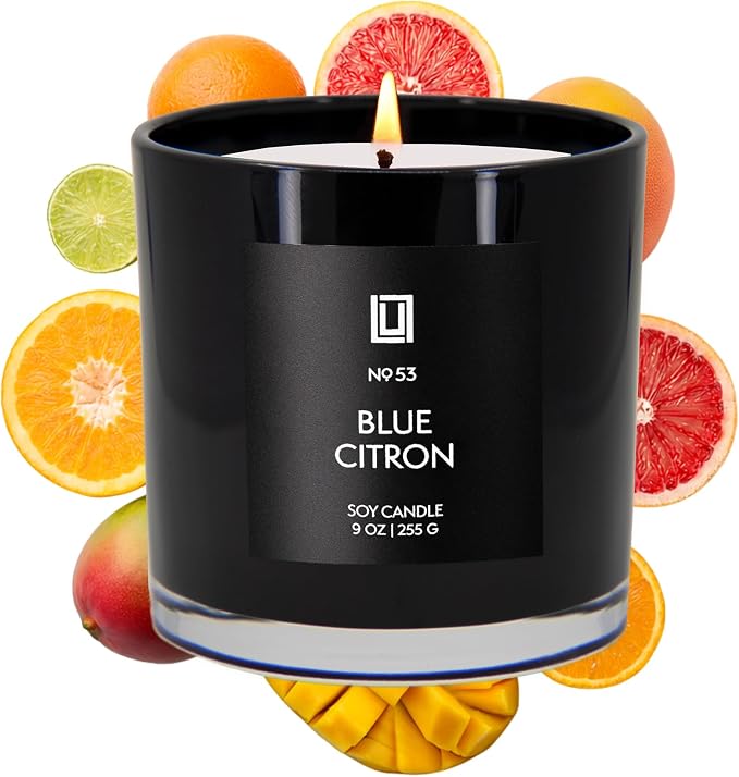 Lulu Candles | Blue Citron | Luxury Scented Soy Jar Candle | Hand Poured in The by LULUCANDLES