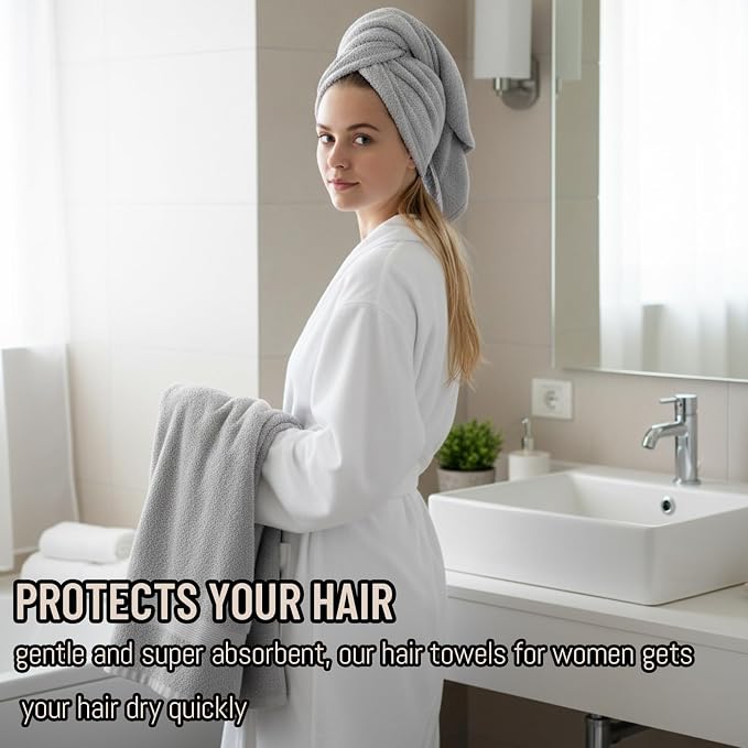 2PCS Plopping Towel Curly Hair, Large Microfiber Hair Towels - Image 5