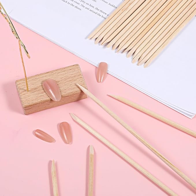 100 PCS 7 Inches Wood Double Heads Cuticle Pusher Stick, Extra Long Orange Wood - Image 7