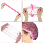 100 Pcs Disposable Nonwoven Bouffant Caps 21 Inch Hair Net Elastic Cap Hair - Image 3