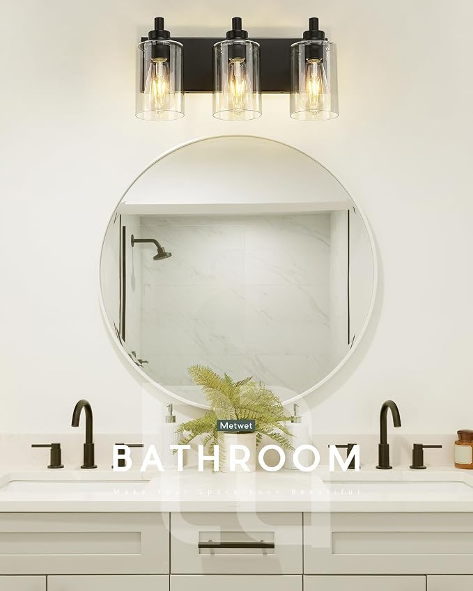3-Light Bathroom Light Fixtures, Modern Vanity Lighting Fixtures Over Mirror - Image 8
