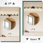 Espird 6 Lights Bathroom Vanity Light Fixtures Matte Black, Rustic Farmhouse - Image 4