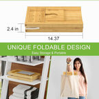 Bathtub Caddy Tray for Tub, Foldable Bath Table Trays, Bamboo Shelf - Image 4