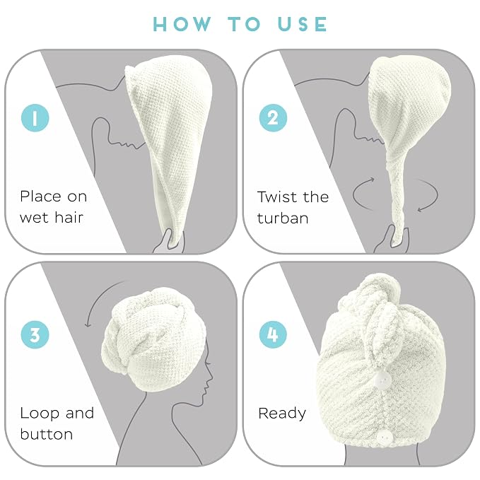 SimpleField 2 Pack Microfiber Hair Towel Wrap - Image 5