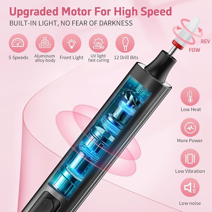 Cordless Nail Drill Electric File - Image 2