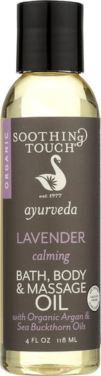 Soothing Touch Ayurveda Organic Bath, Body & Massage Oil, Calming Lavender by Soothing+Touch
