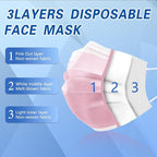 100Pcs Pink Disposable Face Mask, 3 Ply Masks - Image 2