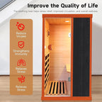 OUTEXER 1 Person Sauna Far Infrared Sauna 1200W Indoor Home Sauna Low EMF 110V - Image 7