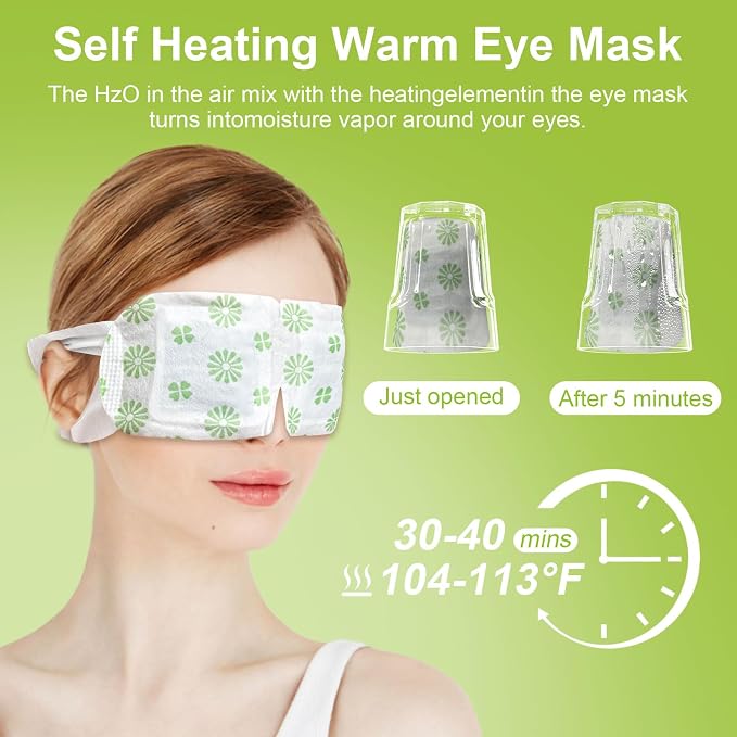 20 Packs Steam Eye Mask, Wormwood Steam Eye Masks Disposable, Self-Heating - Image 5