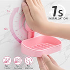 LEVERLOC Soap Dish Holder for Shower Suction Cup Wall Mounted Self Draining - Image 2