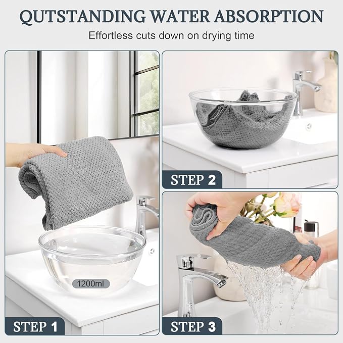 BEoffer 2 Pack Microfiber Hair Towel - Image 3