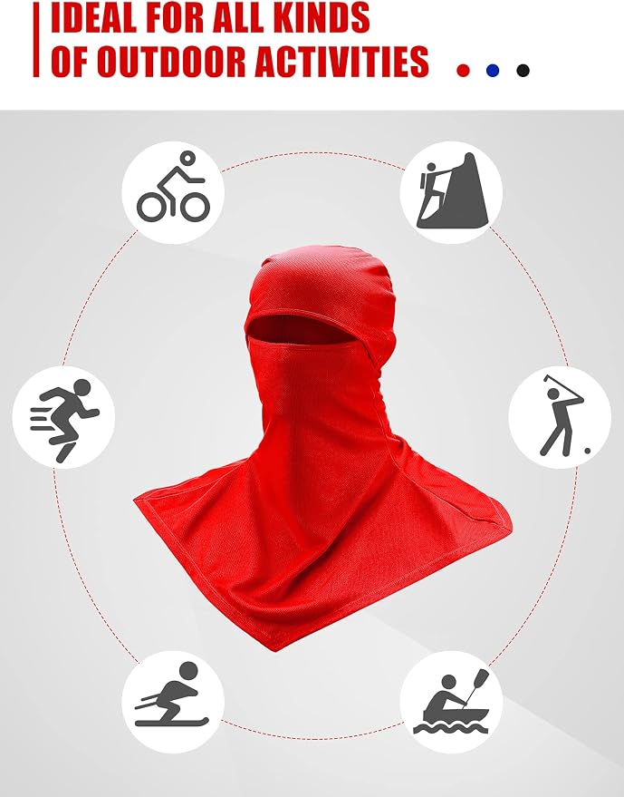 SATINIOR 3 Piece Balaclava Face Cover Sun Protection Neck Cover Summer - Image 6