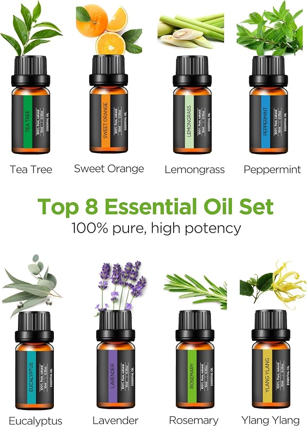 InnoGear Aromatherapy Diffuser & 8 Essential Oils Set, 300ml Premium 5-in-1 - Image 5