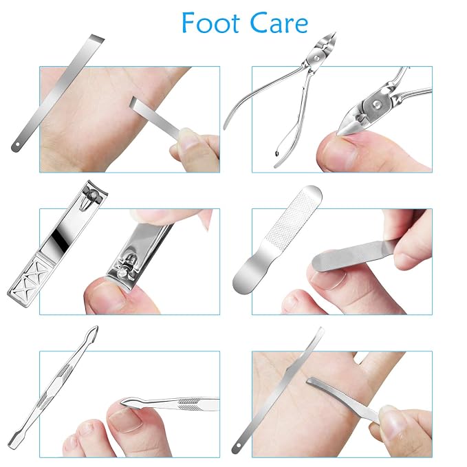 Teamkio 18pcs Manicure Set Pedicure Nail Clippers Set Travel Hygiene Kit - Image 6
