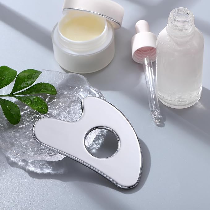 rosenice Gua Sha Facial Tool for Face Skincare Stainless Steel Gua Sha Board - Image 4