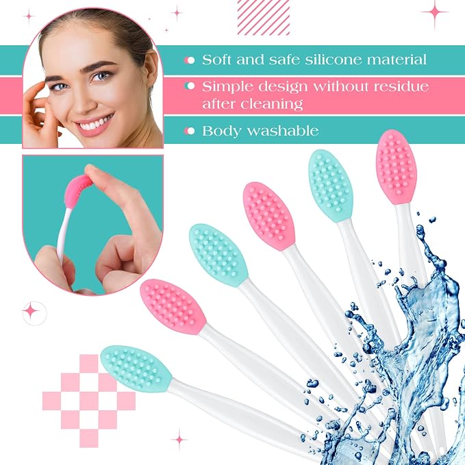 Patelai 24 Pcs Lip Scrub Brush Silicone Lip Scrubber Exfoliator - Image 5