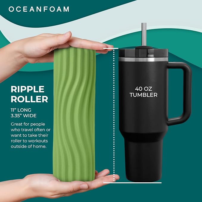 Oceanfoam Ripple Travel Foam Roller Firm Mini Foam Roller - Image 2