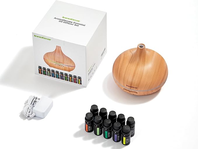 InnoGear Aromatherapy Diffuser & 10 Essential Oils Set, 400ml Diffuser - Image 5
