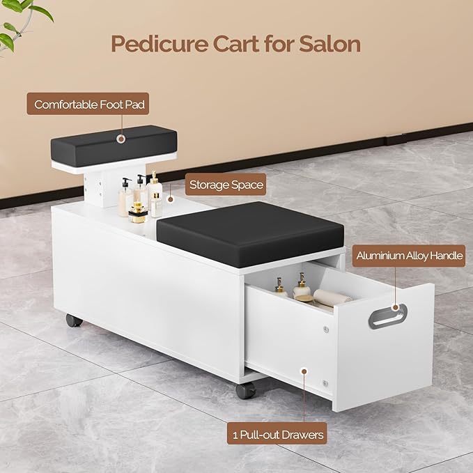 OmySalon Pedicure Cart, Foot Bath Trolley - Image 3