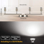 Ascher 4-Light LED Track Lighting Kit, Flexibly Rotatable Light Heads, 4 Way - Image 3