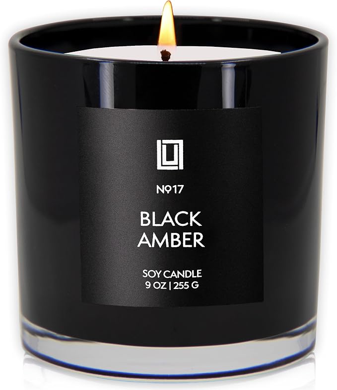 Lulu Candles | Black Amber | Luxury Scented Soy Jar Candle | Hand Poured in The - Image 2