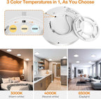8PACK LED Flush Mount Ceiling Light Fixture, 3000K-4000K-6500K & 100W - Image 4