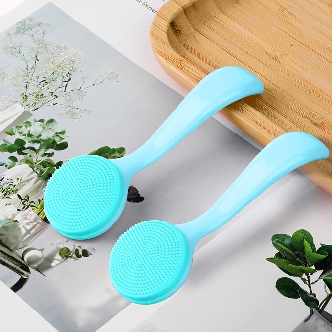 2Pack Silicone Face Brush Manual Face Scrub Brush Soft Facial Brushes - Image 6
