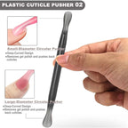 2Pcs Plastic Cuticle Pusher, Dual-end Dead Skin Nail Pusher, Gentle Plastic - Image 3