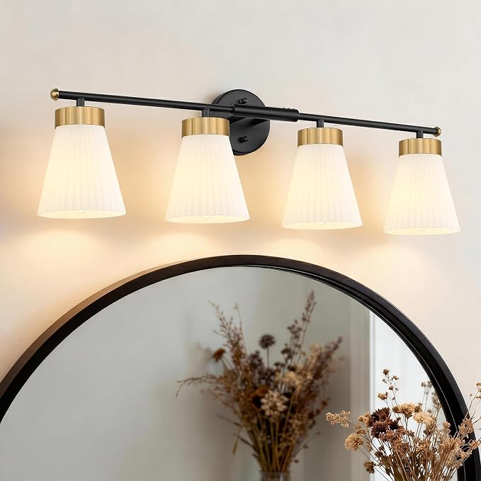 4-Light Bathroom Light Fixture, HWH 32 Inch Vanity Lights Over Mirror, Modern - Image 2