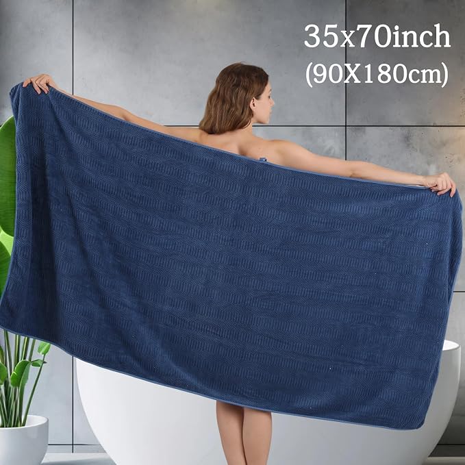 Ycosy 4 Pack Extra Large Microfiber Bath Towels Set, 35x70 inches, Less Lint - Image 2
