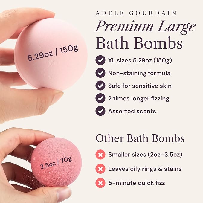 ADELEGOURDAIN Bath Bombs Set XL, Spa Gift Set - Image 4