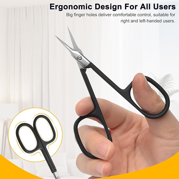 CGBE Cuticle Scissors Extra Fine Curved Blade, Super Slim Manicure Scissors - Image 4