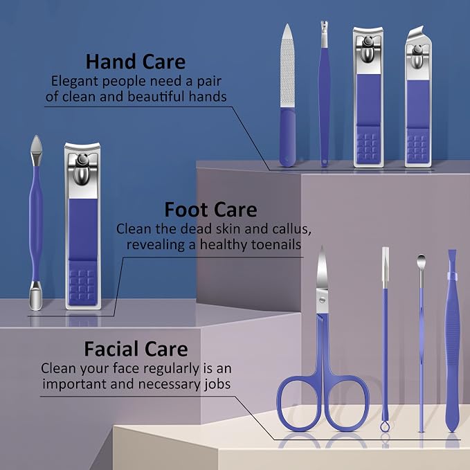 BLESWIN Manicure Set, 10 in 1 Professional Manicure and Pedicure Kit, Nail Care - Image 2