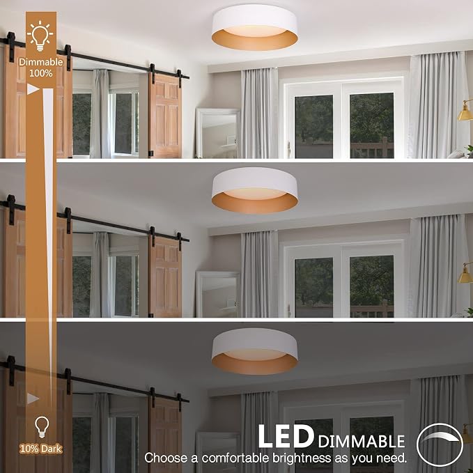 Bargeni LED Ceiling Light Fixture, 12.5 inch Flush Mount Light Fixture - Image 5