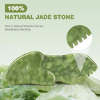 airogym 2PCS Jade Stone Gua Sha Set Face Massager Jade Facial Tools Body - Image 4