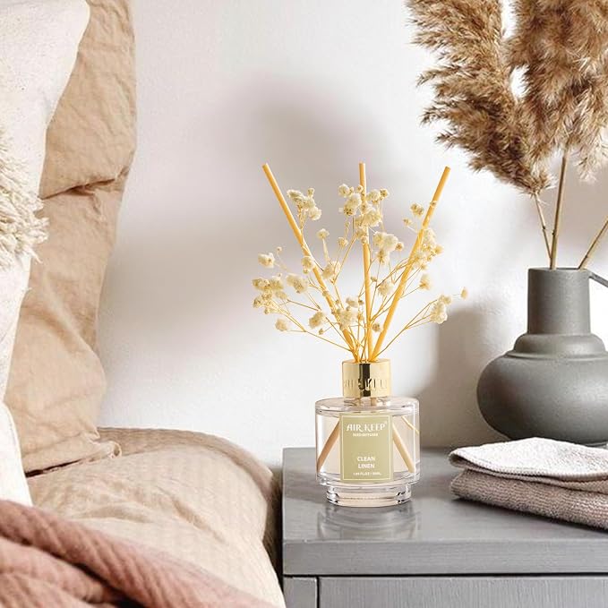 Airkeep Reed Diffuser Set of 3, Clean Linen Cashmere Vanilla Lavender Garden - Image 6