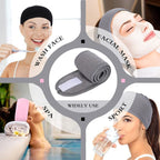 Whaline Spa Facial Headbands 3 Pieces Make Up Wrap Head Terry Cloth Headband - Image 7