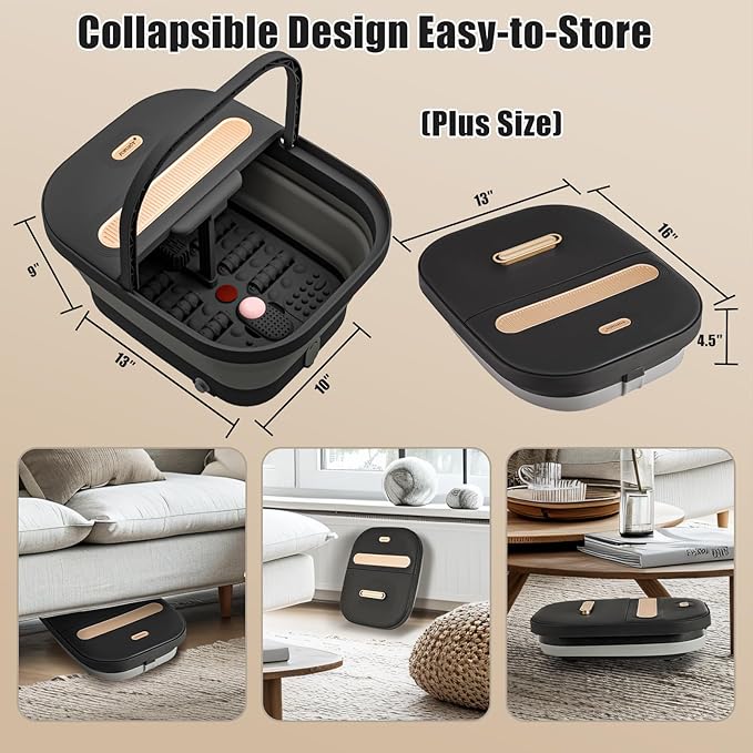 Collapsible Foot Spa Bath with Massager and Heat and Bubble Jets, Temperature - Image 6