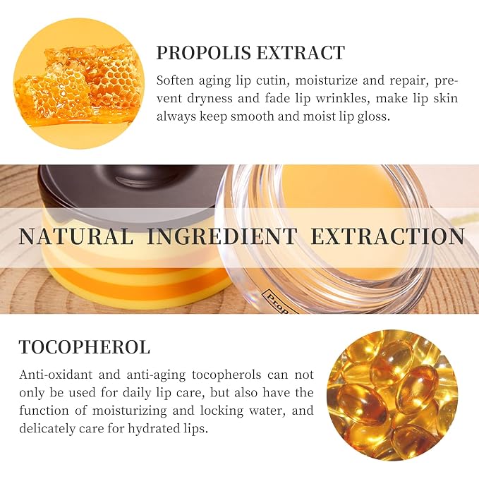 2 PCS Honey Lip Balm Pot, Honey Lip Mask, Hydrate & Moisturizing Skin Care - Image 6