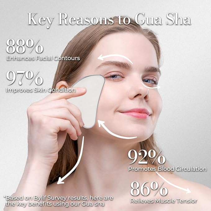 Stainless Steel Gua Sha Facial Tools | Premium Face & Body Massage Scraper - Image 5