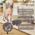 Sphynx Cat Bath Glove, Carbonized Bamboo Charcoal Exfoliating Mitt - Image 5