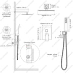 SR SUN RISE 12 Inches Bathroom Luxury Rain Mixer Shower Combo Set Wall Mounted - Image 8