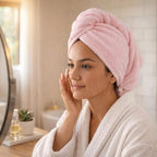100% Turkish Cotton Hair Towel Wrap 2 Pack – Oeko-TEX Certified Quick Dry Turban - Image 2