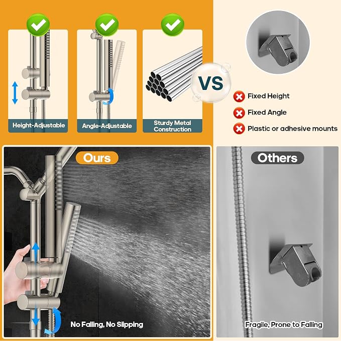 Filtered Shower Head with Handheld Spray Combo High Pressure Rain Shower Head - Image 7