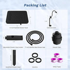 Hibbent 5-spray Filtered Rainfall Shower Head Combo, High Pressure 13'' - Image 9