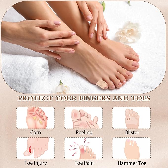 Blulu 24 Pieces Toe Tubes 0.98 Inches Cushion Tube Corn Pads - Image 4