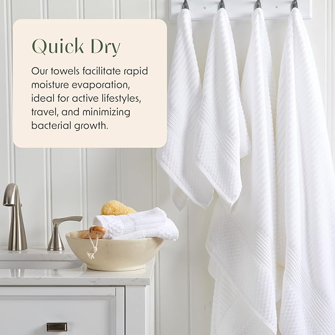 Springtree Home 100% Cotton Bath Towel Set | 6 Piece Set | Absorbent & - Image 3