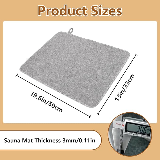 Felt Sauna Cusion, Felt Sauna Seat Cushion, 19.6 x 13in Sauna Mat - Image 2