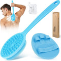 Silicone Back Scrubber & Bath Glove Set 2PCS, 13.4'' Gentle Shower Back Scrubber by GEENOA