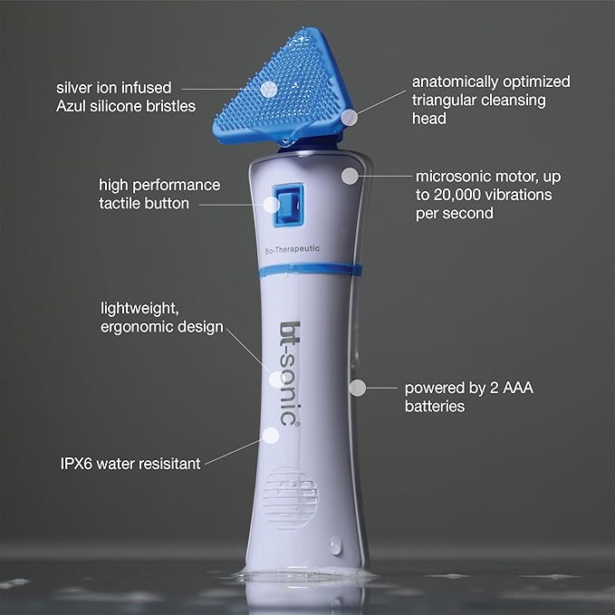 Bio-Therapeutic bt-Sonic Facial Cleansing Brush, Microsonic Handheld Silicone - Image 2